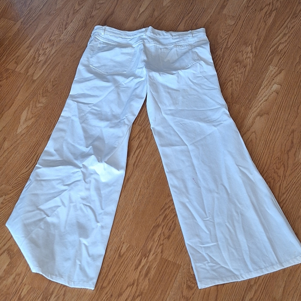 Ralph Lauren Collection Purple Label  White Wide Leg Sailor Pants sz 8